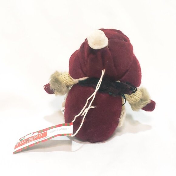 Snowman Plush Cedar Lodge Ornament 4" Christmas Michaels Stores Shabby Chic - Picture 3 of 8